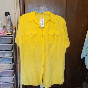 Roz & Ali dressbarn yellow blouse